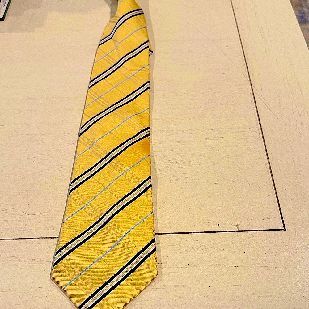 Alan Flusser Yellow and Blue Striped Tie
